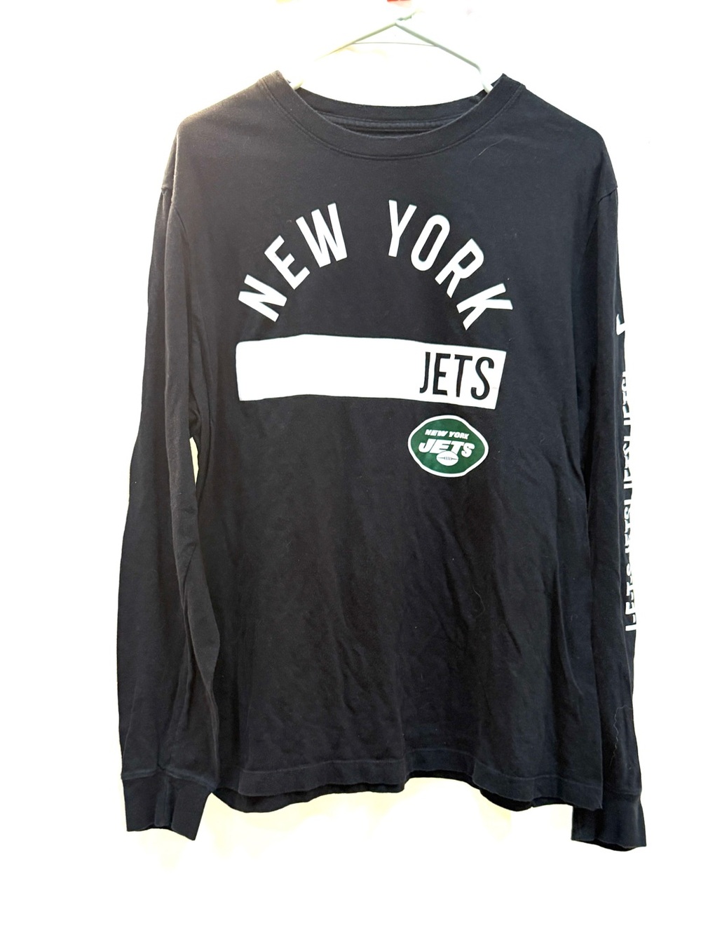 New York Jets Black Long Sleeve Tee, Men’s Size L